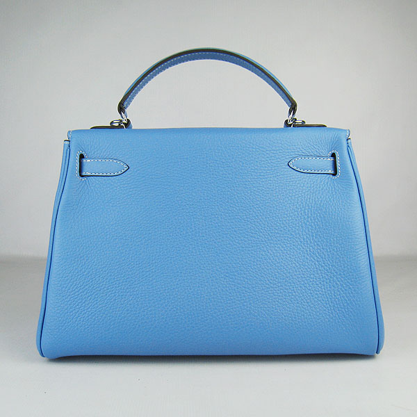 7A Replica Hermes Kelly 32cm Togo Leather Bag Light Blue 6108